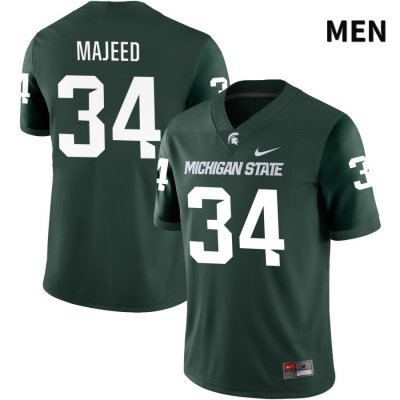 Men's Michigan State Spartans NCAA #34 Khalil Majeed Green NIL 2022 Authentic Nike Stitched College Football Jersey NL32P76MM